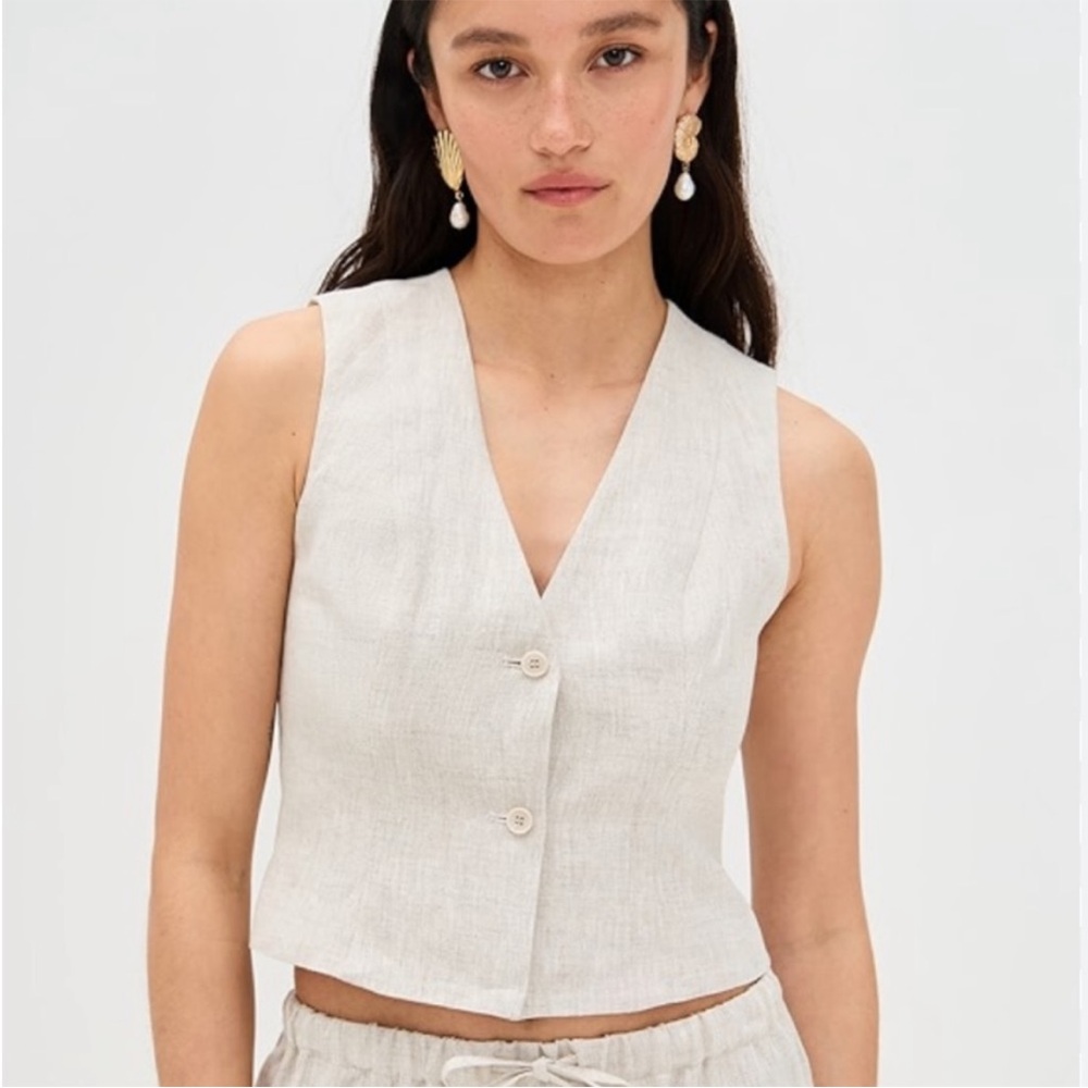 NWT • Reformation Anita Linen Vest - Picture 4 of 8
